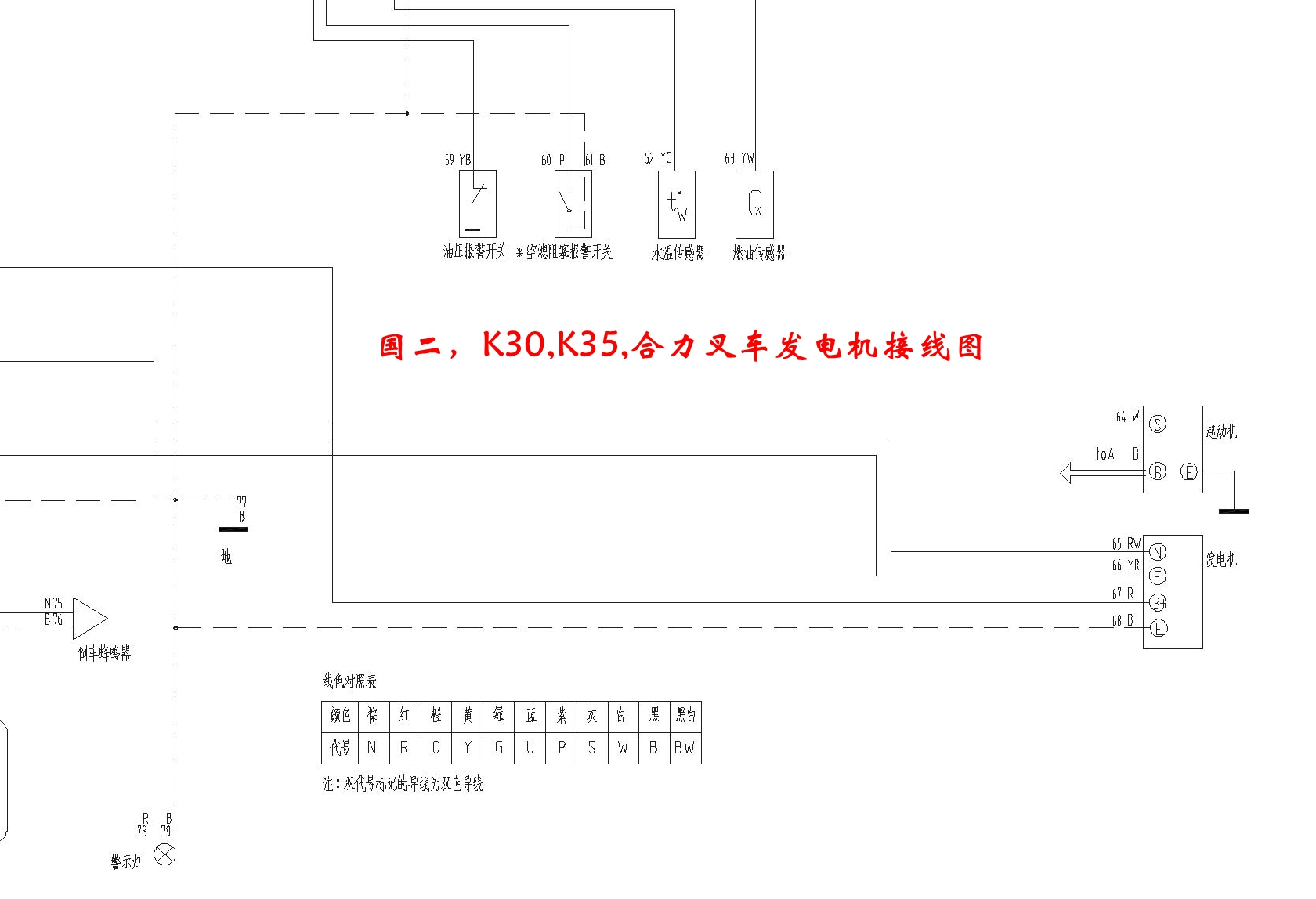 合力叉车发电机接线图